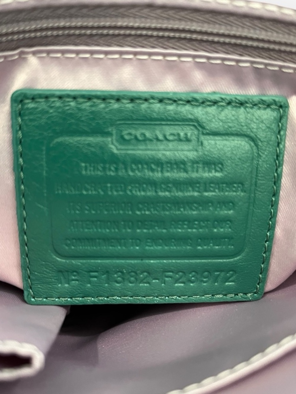 Coach Gathered Leather Ashley Aegean Green (Style #F23972) NWT - Picture 10 of 11
